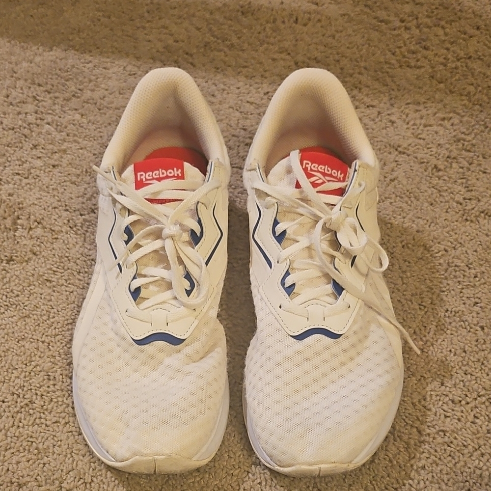 Reebok White Sneakers with Blue Highlights